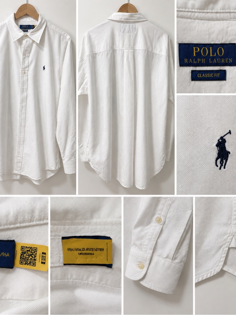 Polo by Ralph Lauren White Classic Fit Button-Down Shirt with Navy Pony